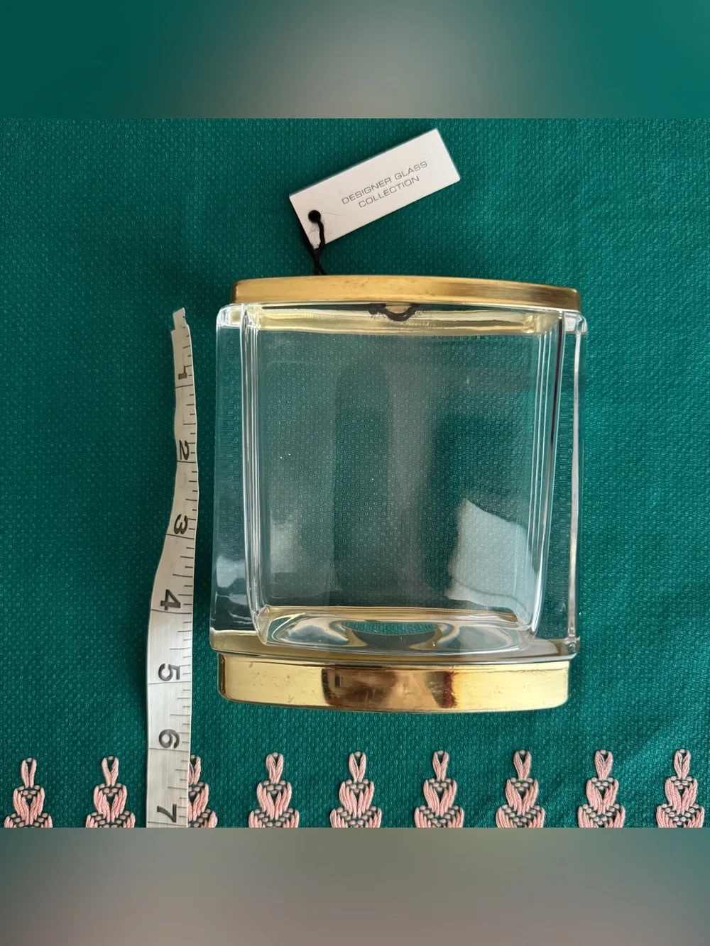 Halston Home gold tone toothbrush holder with tags